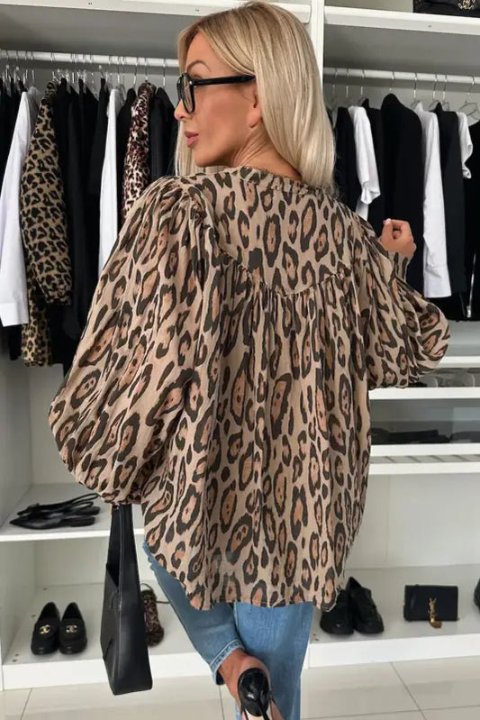 Leopard luxe oversized shirt