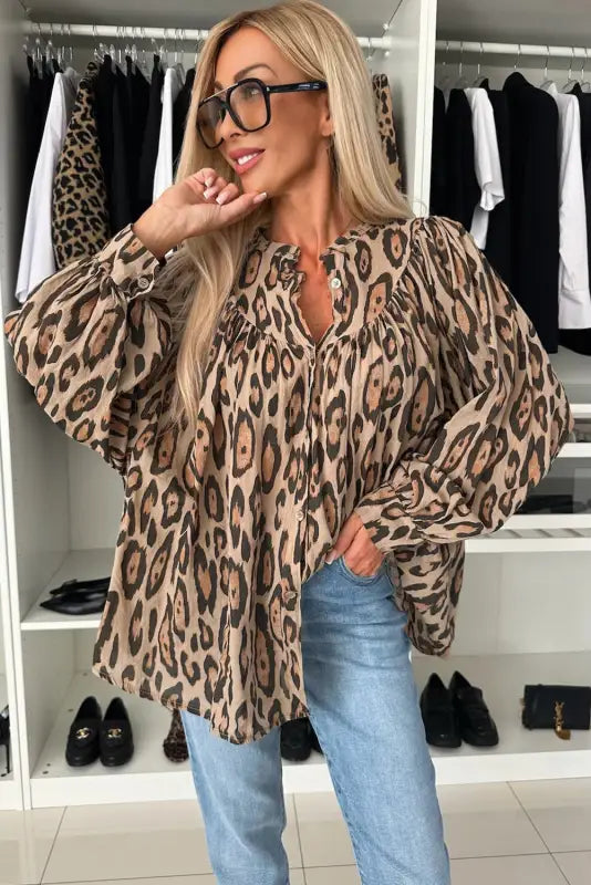 Leopard luxe oversized shirt | bold & comfortable fashion