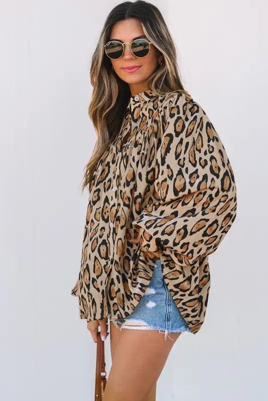 Leopard luxe oversized shirt | bold & comfortable fashion