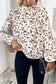 Leopard luxe pleated blouse- elegant women top