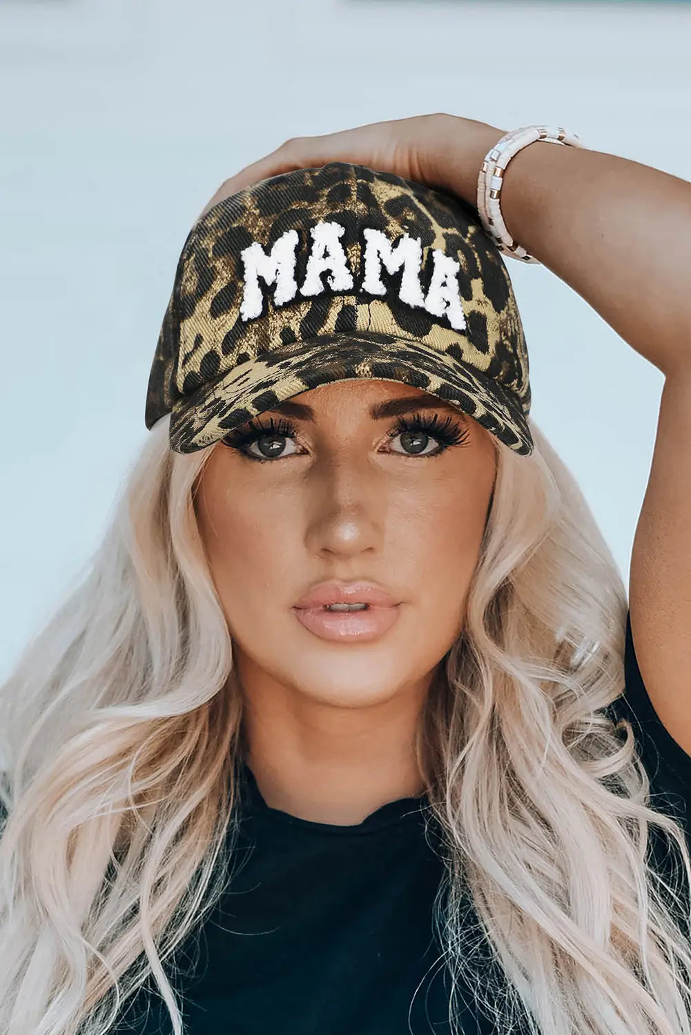 Leopard mama embroidered baseball cap - one size / 100% cotton - caps