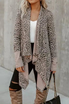 Leopard Open Front Cardigan - Fashionfitz