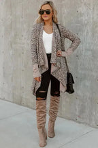 Leopard Open Front Cardigan - Fashionfitz