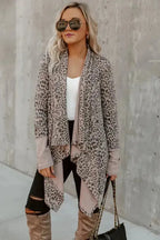 Leopard Open Front Cardigan - Fashionfitz