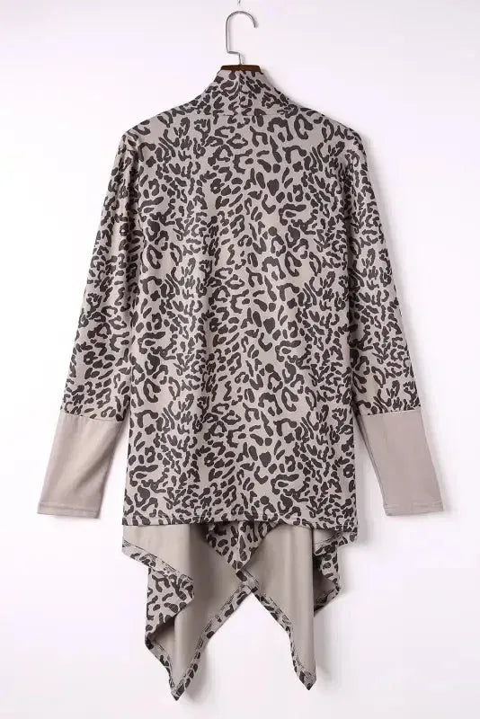 Leopard Open Front Cardigan - Fashionfitz