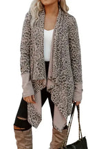 Leopard Open Front Cardigan - Fashionfitz