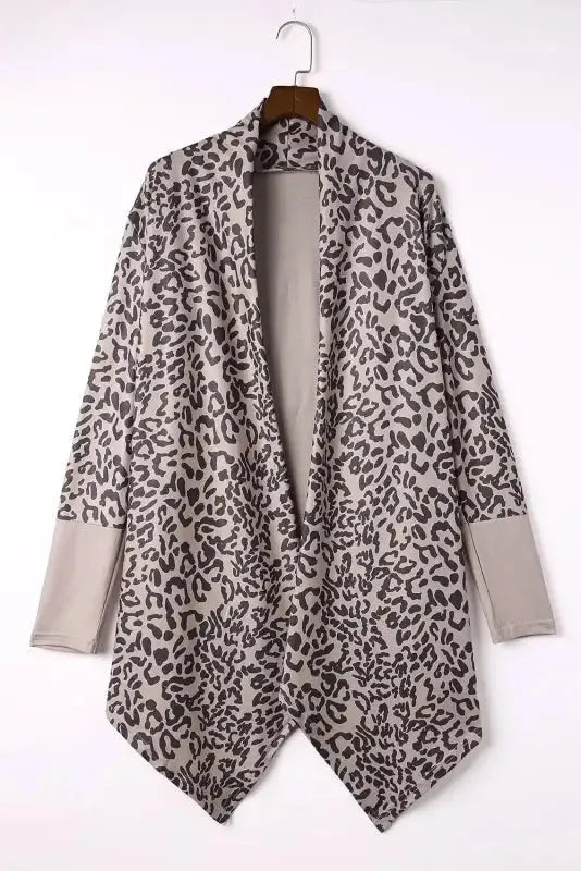 Leopard Open Front Cardigan - Fashionfitz