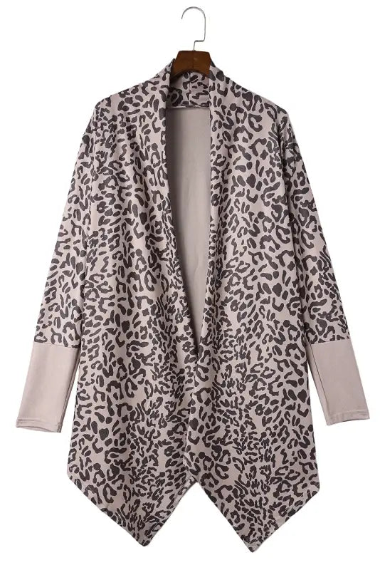 Leopard open front cardigan - cardigans