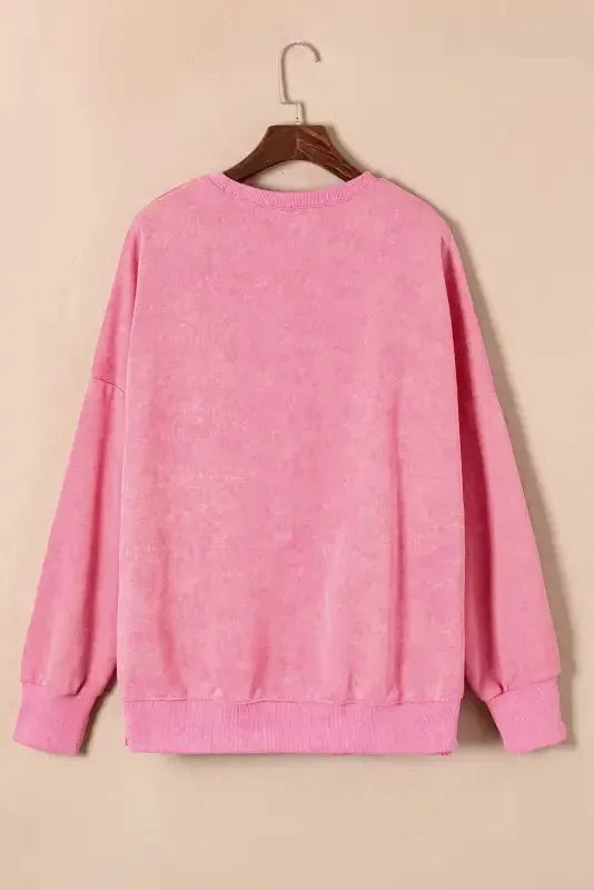 Leopard Patchwork Bishop Sleeve Slit Sweatshirt - Fashionfitz