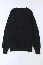 Leopard Patchwork Bishop Sleeve Slit Sweatshirt - Fashionfitz