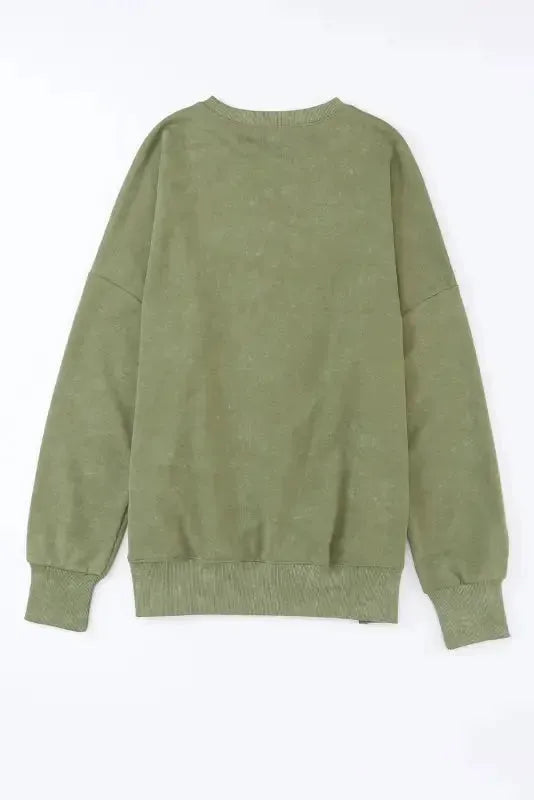 Leopard Patchwork Bishop Sleeve Slit Sweatshirt - Fashionfitz