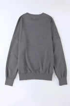 Leopard Patchwork Bishop Sleeve Slit Sweatshirt - Fashionfitz