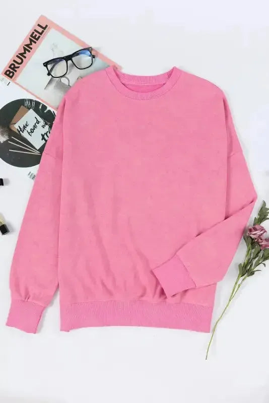 Leopard Patchwork Bishop Sleeve Slit Sweatshirt - Fashionfitz