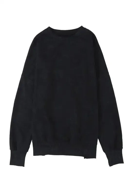 Leopard Patchwork Bishop Sleeve Slit Sweatshirt - Fashionfitz