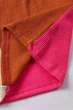 Leopard Patchwork Color Block Ribbed Long Sleeve Top - Fashionfitz