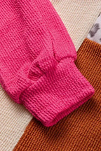 Leopard Patchwork Color Block Ribbed Long Sleeve Top - Fashionfitz