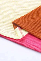 Leopard Patchwork Color Block Ribbed Long Sleeve Top - Fashionfitz