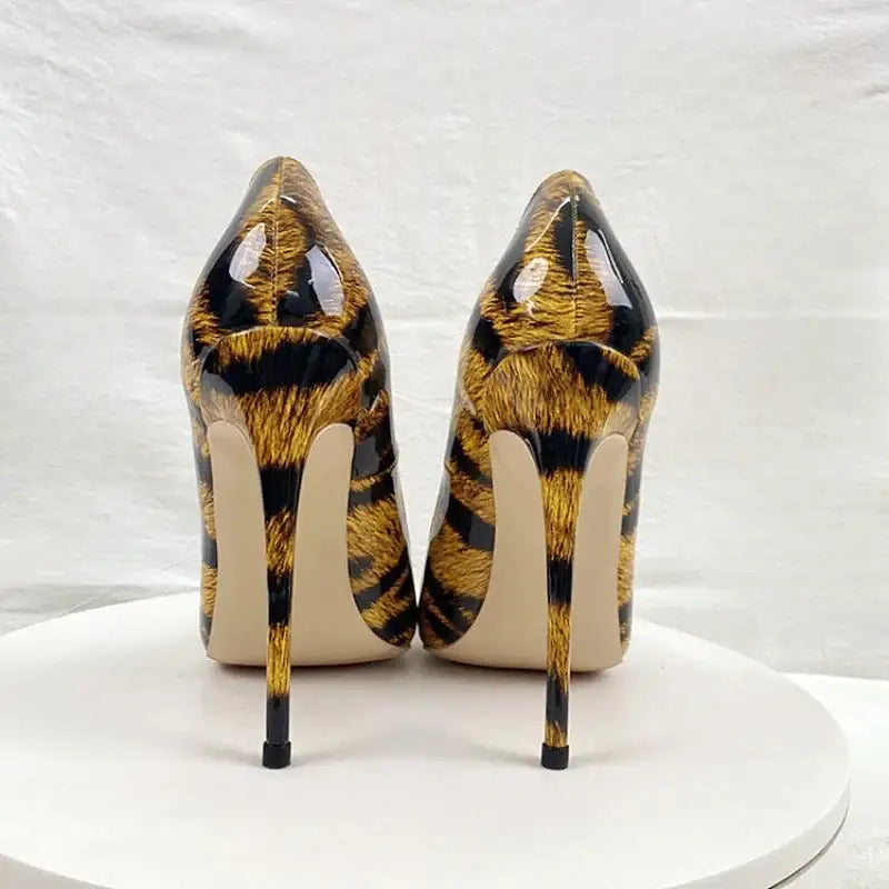 Leopard pattern women’s high heel shoes - pumps