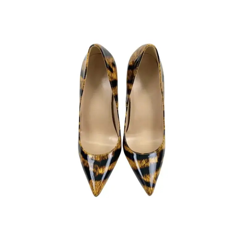 Leopard pattern women’s high heel shoes - print 12cm / 33 - pumps