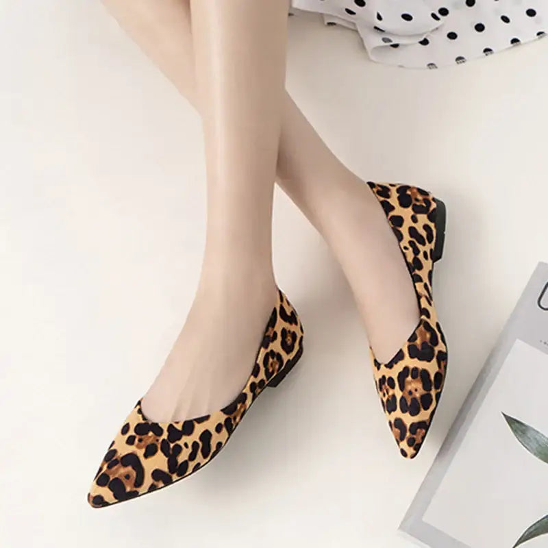 Leopard pointed toe flats