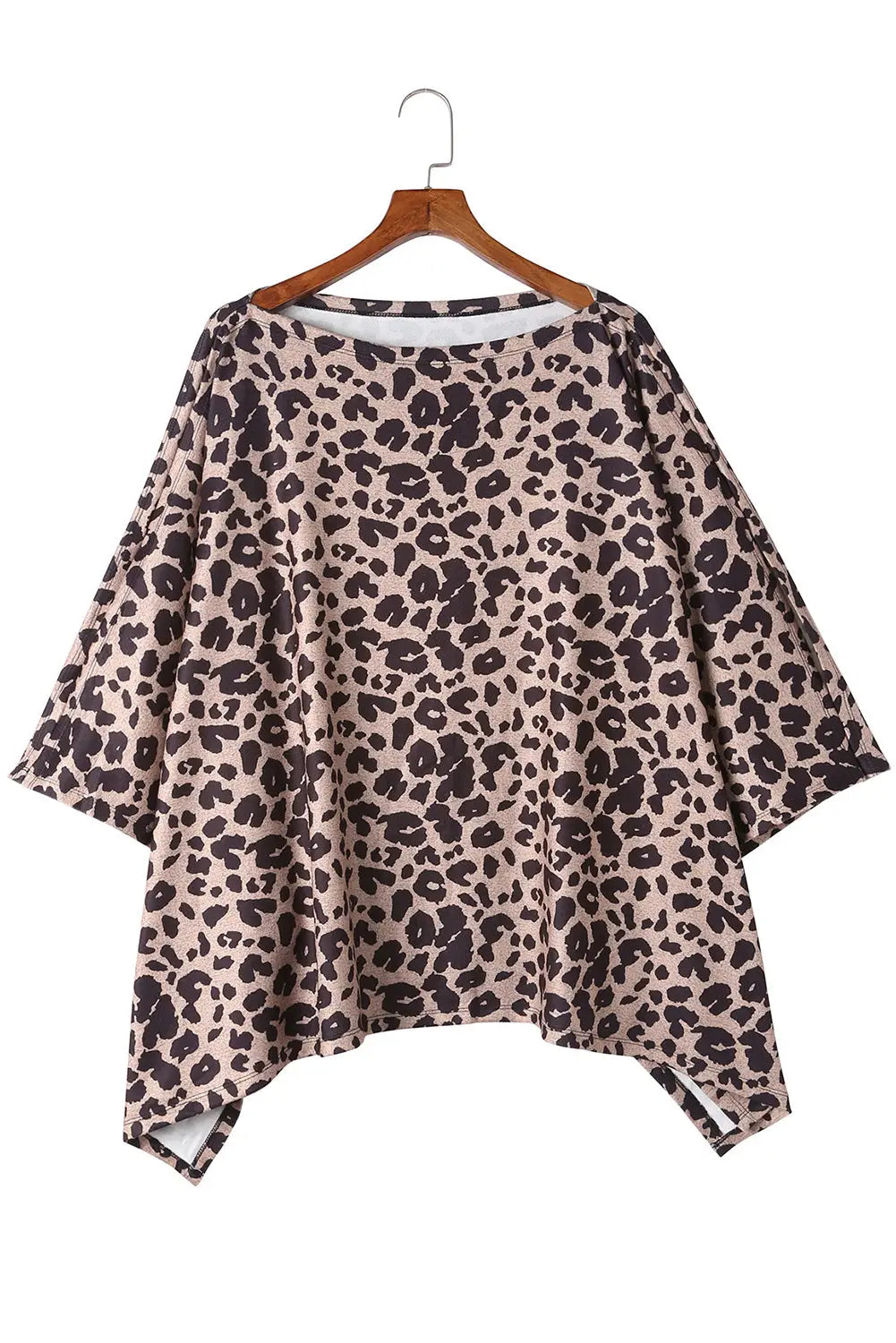 Leopard print loose cape tunic top - t-shirts