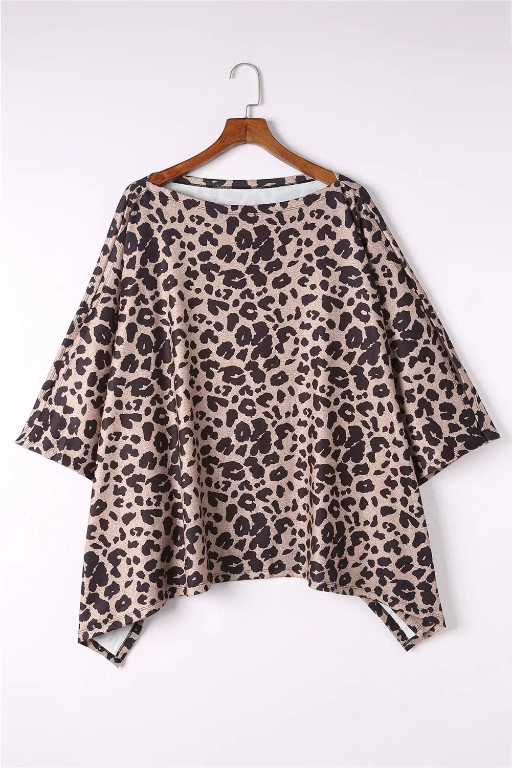 Leopard print loose cape tunic top - t-shirts