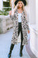 Leopard print open front duster cardigan - cardigans