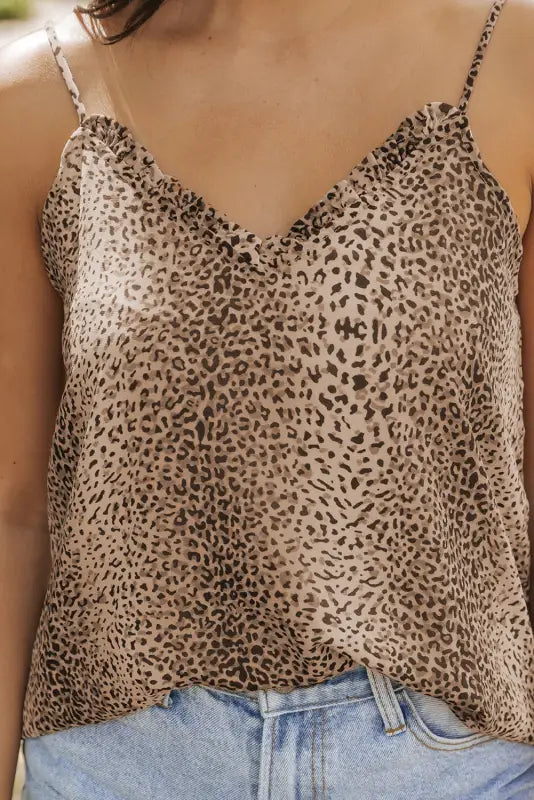 Leopard print shift tank top - tops