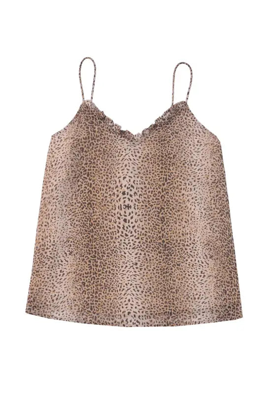 Leopard print shift tank top - tops