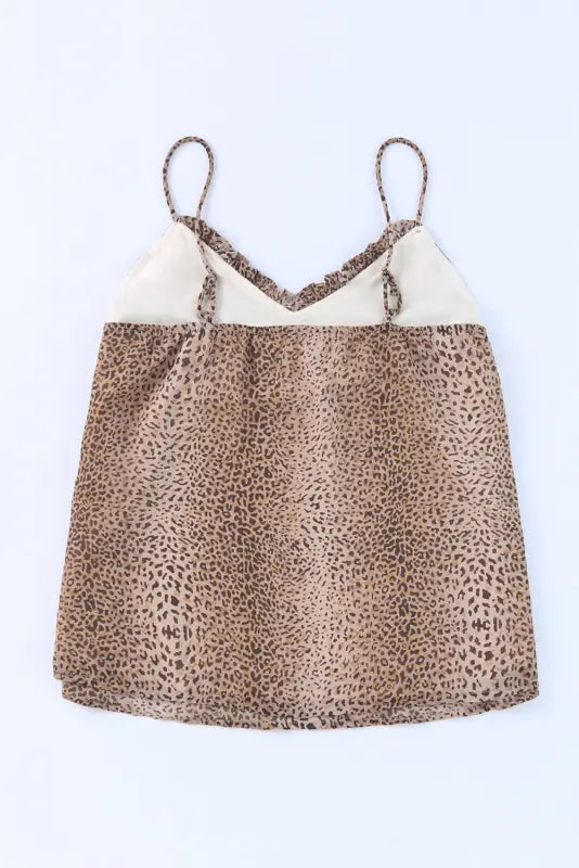 Leopard print shift tank top - tops