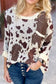 Leopard print side slit knit sweater - xl / 100% acrylic - sweaters & cardigans