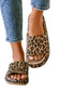 Leopard print thick sole slip on slippers