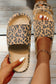 Leopard print thick sole slip on slippers