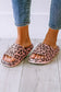 Leopard print thick sole slip on slippers