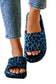 Leopard print thick sole slip on slippers