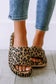 Leopard print thick sole slip on slippers