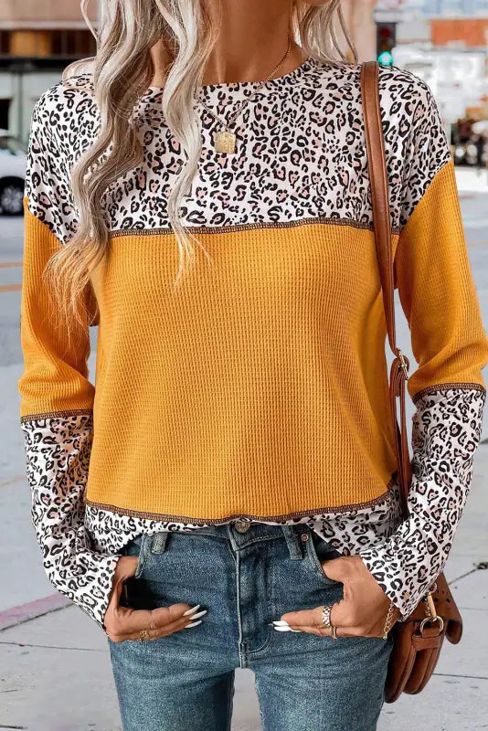 Leopard print waffle knit top | women’s tops | fashionfitz