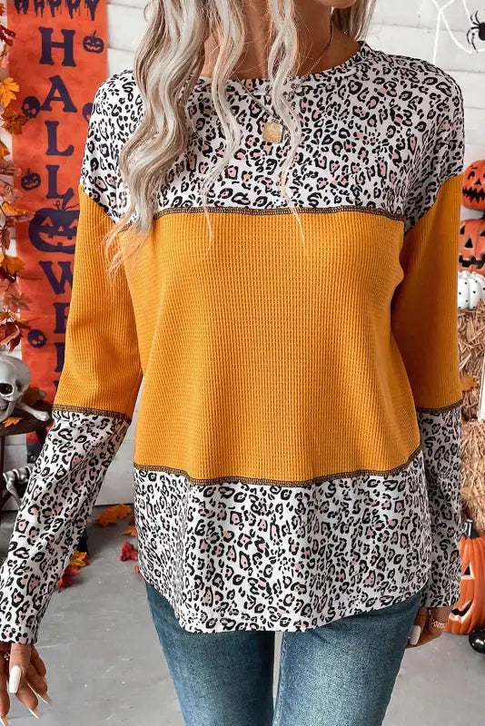 Leopard print waffle knit top | women’s tops | fashionfitz