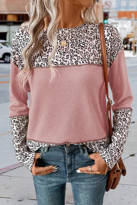 Leopard print waffle knit top | women’s tops | fashionfitz