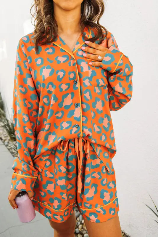 Leopard slumber shorts pajama set | cozy pajamas | fashionfitz