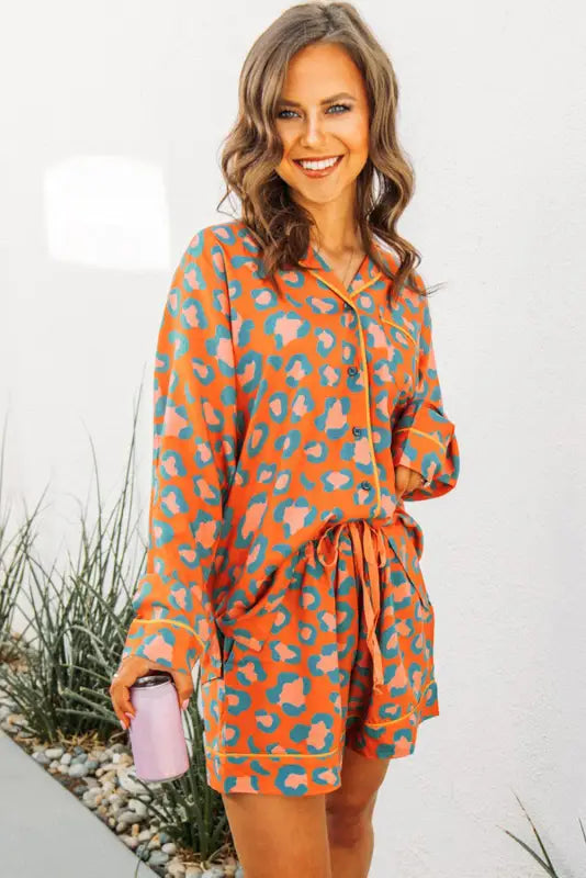 Leopard slumber shorts pajama set | cozy pajamas | fashionfitz