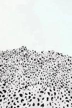 Leopard Smocking Detail Bubble Sleeve Blouse - Fashionfitz