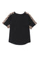 Leopard splicing loose t-shirt - t-shirts