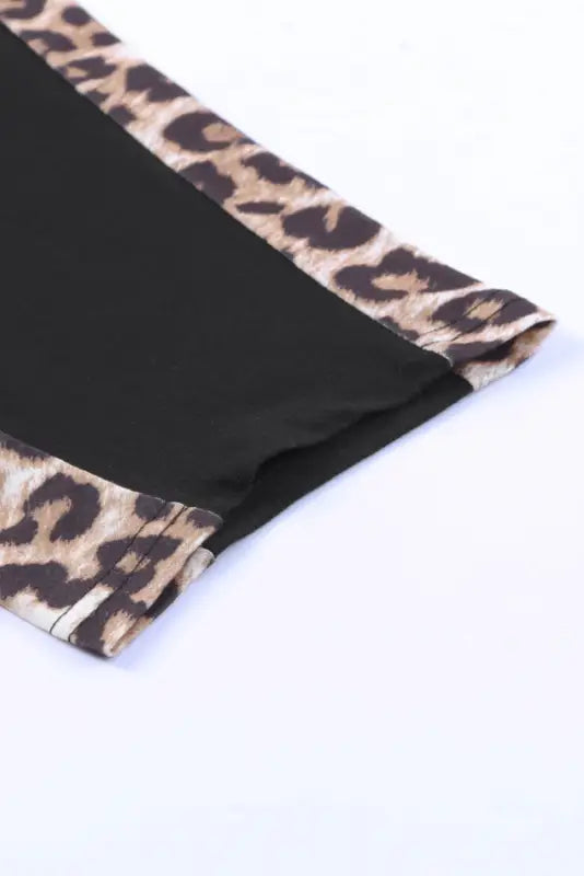 Leopard splicing loose t-shirt - t-shirts