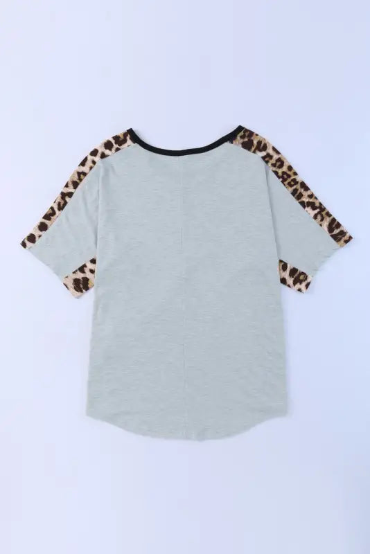 Leopard splicing loose t-shirt - t-shirts