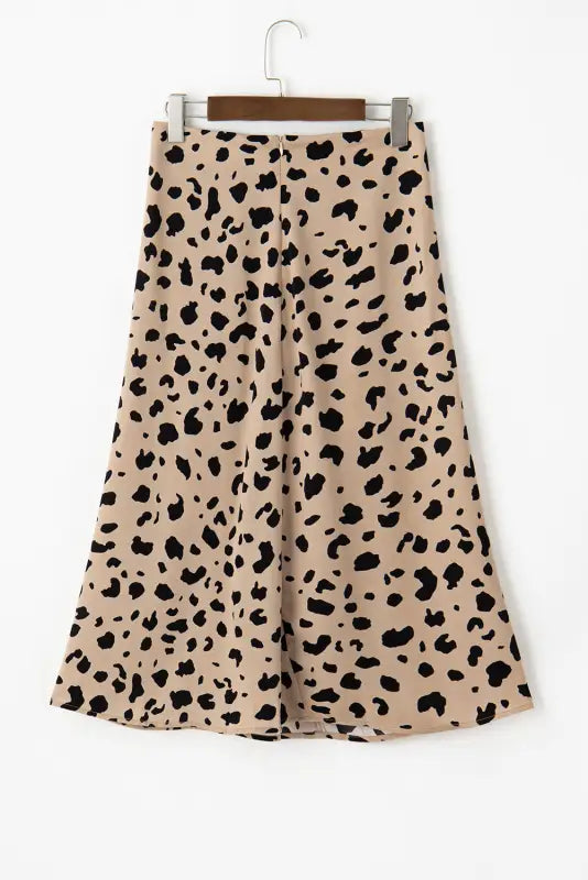 Leopard split hem midi skirt - skirts