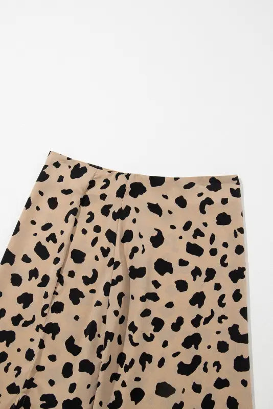 Leopard split hem midi skirt - skirts