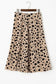 Leopard split hem midi skirt - skirts