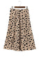 Leopard split hem midi skirt - skirts