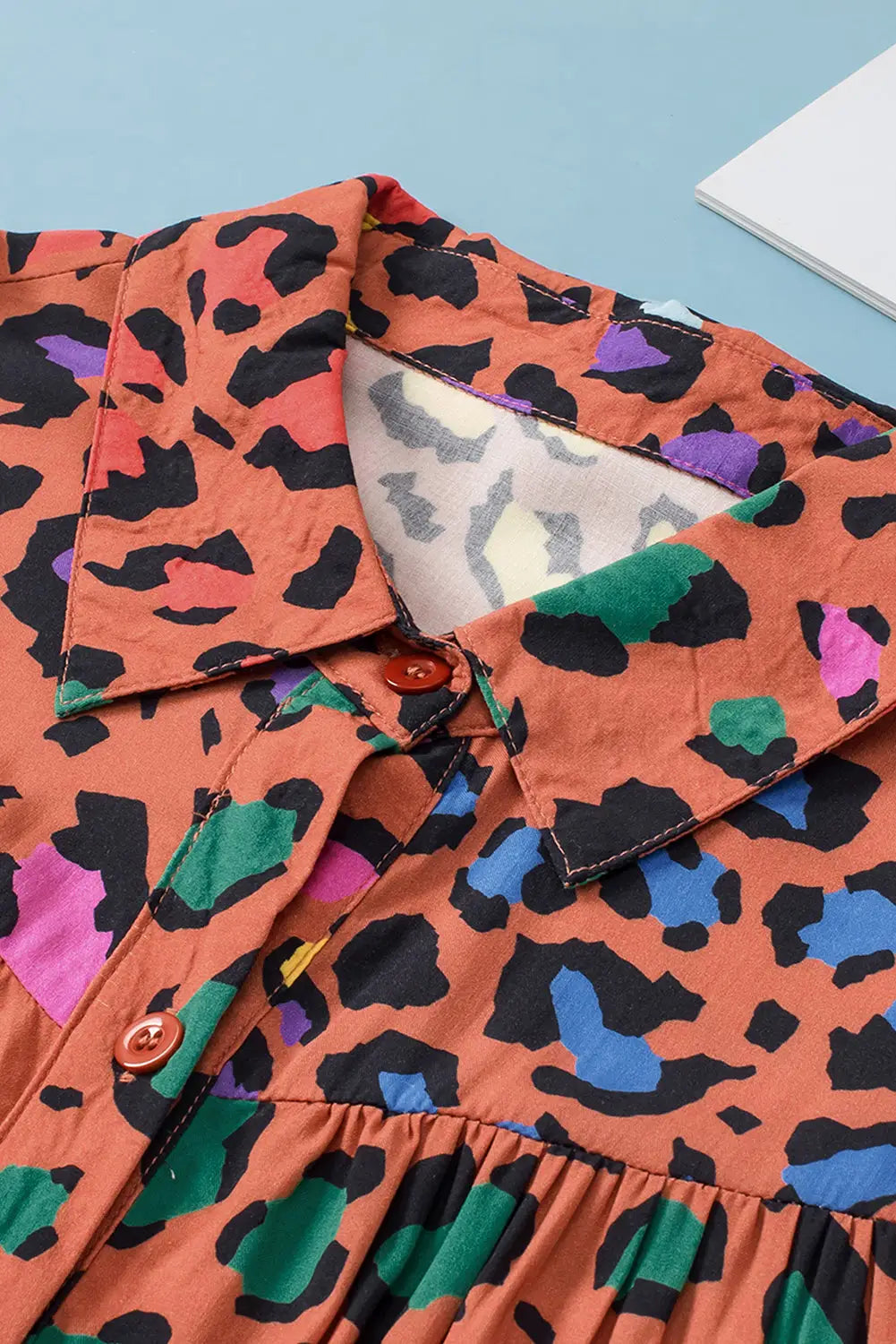 Leopard spots balloon sleeve shirt - tops/blouses & shirts